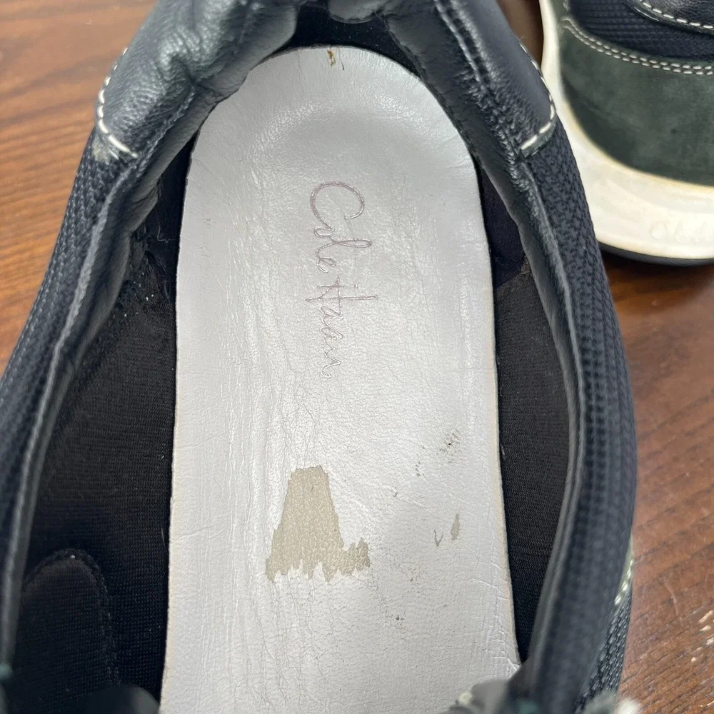 Cole Haan Shoes‎ Women's 8.5B Green Black Leather Mesh Lace Up Sneaker D25206